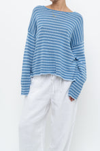 Load image into Gallery viewer, MIRACLE x Deadstock Blue Stiped Cotton-blend Knit Sweater (XS-M)