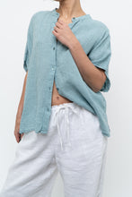 Load image into Gallery viewer, EILEEN FISHER x Teal Gingham Cotton Blouse (XS-XL)