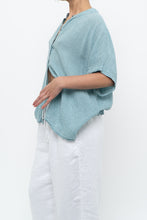 Load image into Gallery viewer, EILEEN FISHER x Teal Gingham Cotton Blouse (XS-XL)