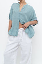 Load image into Gallery viewer, EILEEN FISHER x Teal Gingham Cotton Blouse (XS-XL)