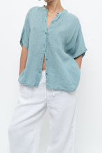 Load image into Gallery viewer, EILEEN FISHER x Teal Gingham Cotton Blouse (XS-XL)