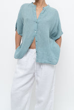 Load image into Gallery viewer, EILEEN FISHER x Teal Gingham Cotton Blouse (XS-XL)