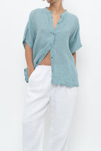 Load image into Gallery viewer, EILEEN FISHER x Teal Gingham Cotton Blouse (XS-XL)