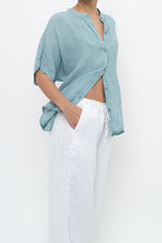 Load image into Gallery viewer, EILEEN FISHER x Teal Gingham Cotton Blouse (XS-XL)
