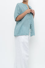 Load image into Gallery viewer, EILEEN FISHER x Teal Gingham Cotton Blouse (XS-XL)