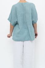 Load image into Gallery viewer, EILEEN FISHER x Teal Gingham Cotton Blouse (XS-XL)