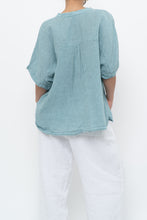 Load image into Gallery viewer, EILEEN FISHER x Teal Gingham Cotton Blouse (XS-XL)