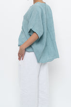 Load image into Gallery viewer, EILEEN FISHER x Teal Gingham Cotton Blouse (XS-XL)