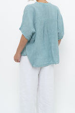 Load image into Gallery viewer, EILEEN FISHER x Teal Gingham Cotton Blouse (XS-XL)