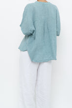 Load image into Gallery viewer, EILEEN FISHER x Teal Gingham Cotton Blouse (XS-XL)