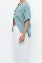 Load image into Gallery viewer, EILEEN FISHER x Teal Gingham Cotton Blouse (XS-XL)
