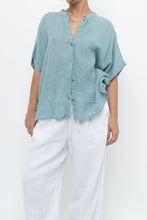 Load image into Gallery viewer, EILEEN FISHER x Teal Gingham Cotton Blouse (XS-XL)