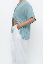 Load image into Gallery viewer, EILEEN FISHER x Teal Gingham Cotton Blouse (XS-XL)