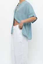 Load image into Gallery viewer, EILEEN FISHER x Teal Gingham Cotton Blouse (XS-XL)