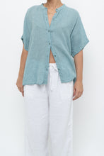 Load image into Gallery viewer, EILEEN FISHER x Teal Gingham Cotton Blouse (XS-XL)