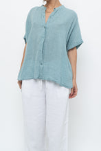 Load image into Gallery viewer, EILEEN FISHER x Teal Gingham Cotton Blouse (XS-XL)