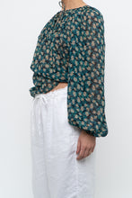 Load image into Gallery viewer, ULLA JOHNSON x Teal Floral Silk Blouse (XS-L)