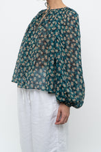 Load image into Gallery viewer, ULLA JOHNSON x Teal Floral Silk Blouse (XS-L)