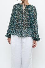 Load image into Gallery viewer, ULLA JOHNSON x Teal Floral Silk Blouse (XS-L)