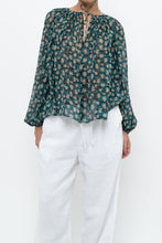 Load image into Gallery viewer, ULLA JOHNSON x Teal Floral Silk Blouse (XS-L)