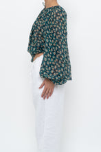 Load image into Gallery viewer, ULLA JOHNSON x Teal Floral Silk Blouse (XS-L)
