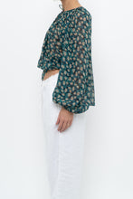 Load image into Gallery viewer, ULLA JOHNSON x Teal Floral Silk Blouse (XS-L)