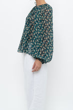 Load image into Gallery viewer, ULLA JOHNSON x Teal Floral Silk Blouse (XS-L)