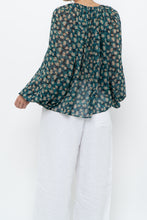Load image into Gallery viewer, ULLA JOHNSON x Teal Floral Silk Blouse (XS-L)