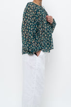 Load image into Gallery viewer, ULLA JOHNSON x Teal Floral Silk Blouse (XS-L)