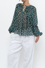 Load image into Gallery viewer, ULLA JOHNSON x Teal Floral Silk Blouse (XS-L)