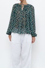 Load image into Gallery viewer, ULLA JOHNSON x Teal Floral Silk Blouse (XS-L)