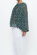 Load image into Gallery viewer, ULLA JOHNSON x Teal Floral Silk Blouse (XS-L)