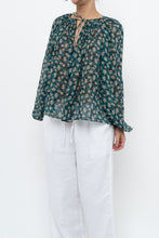 Load image into Gallery viewer, ULLA JOHNSON x Teal Floral Silk Blouse (XS-L)