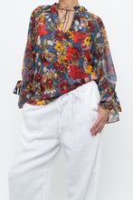 Load image into Gallery viewer, ALICE + OLIVIA Blue Floral Burst Blouse (XS-M)
