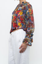 Load image into Gallery viewer, ALICE + OLIVIA Blue Floral Burst Blouse (XS-M)