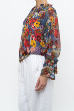 Load image into Gallery viewer, ALICE + OLIVIA Blue Floral Burst Blouse (XS-M)