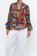 Load image into Gallery viewer, ALICE + OLIVIA Blue Floral Burst Blouse (XS-M)