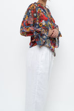 Load image into Gallery viewer, ALICE + OLIVIA Blue Floral Burst Blouse (XS-M)