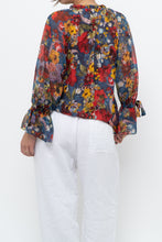 Load image into Gallery viewer, ALICE + OLIVIA Blue Floral Burst Blouse (XS-M)