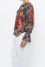 Load image into Gallery viewer, ALICE + OLIVIA Blue Floral Burst Blouse (XS-M)