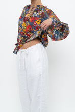 Load image into Gallery viewer, ALICE + OLIVIA Blue Floral Burst Blouse (XS-M)