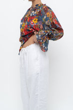 Load image into Gallery viewer, ALICE + OLIVIA Blue Floral Burst Blouse (XS-M)