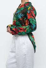 Load image into Gallery viewer, ALICE + OLIVIA x Black Floral Silk-blend Blouse (XS-M)