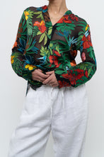 Load image into Gallery viewer, ALICE + OLIVIA x Black Floral Silk-blend Blouse (XS-M)