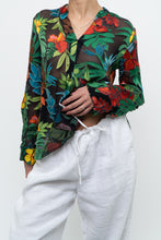 Load image into Gallery viewer, ALICE + OLIVIA x Black Floral Silk-blend Blouse (XS-M)