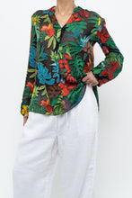 Load image into Gallery viewer, ALICE + OLIVIA x Black Floral Silk-blend Blouse (XS-M)