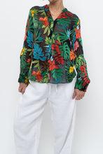 Load image into Gallery viewer, ALICE + OLIVIA x Black Floral Silk-blend Blouse (XS-M)