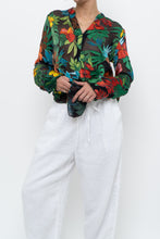 Load image into Gallery viewer, ALICE + OLIVIA x Black Floral Silk-blend Blouse (XS-M)