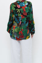Load image into Gallery viewer, ALICE + OLIVIA x Black Floral Silk-blend Blouse (XS-M)