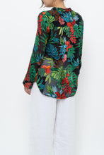 Load image into Gallery viewer, ALICE + OLIVIA x Black Floral Silk-blend Blouse (XS-M)